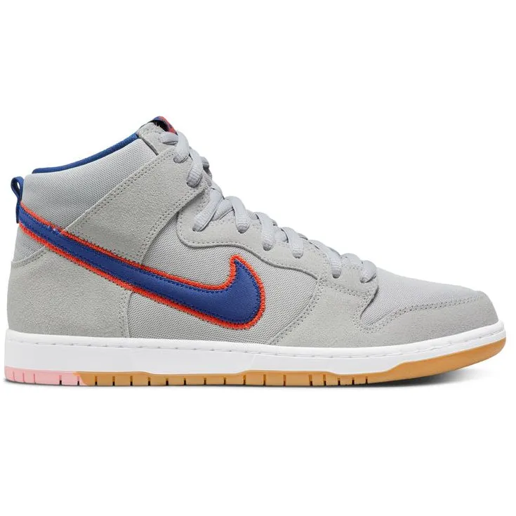 Nike SB Dunk High Premium Skateboard Shoes - Cloud Grey/Rush Blue-Team Orange-White