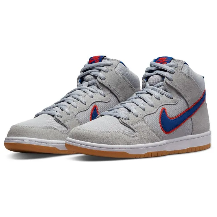 Nike SB Dunk High Premium Skateboard Shoes - Cloud Grey/Rush Blue-Team Orange-White