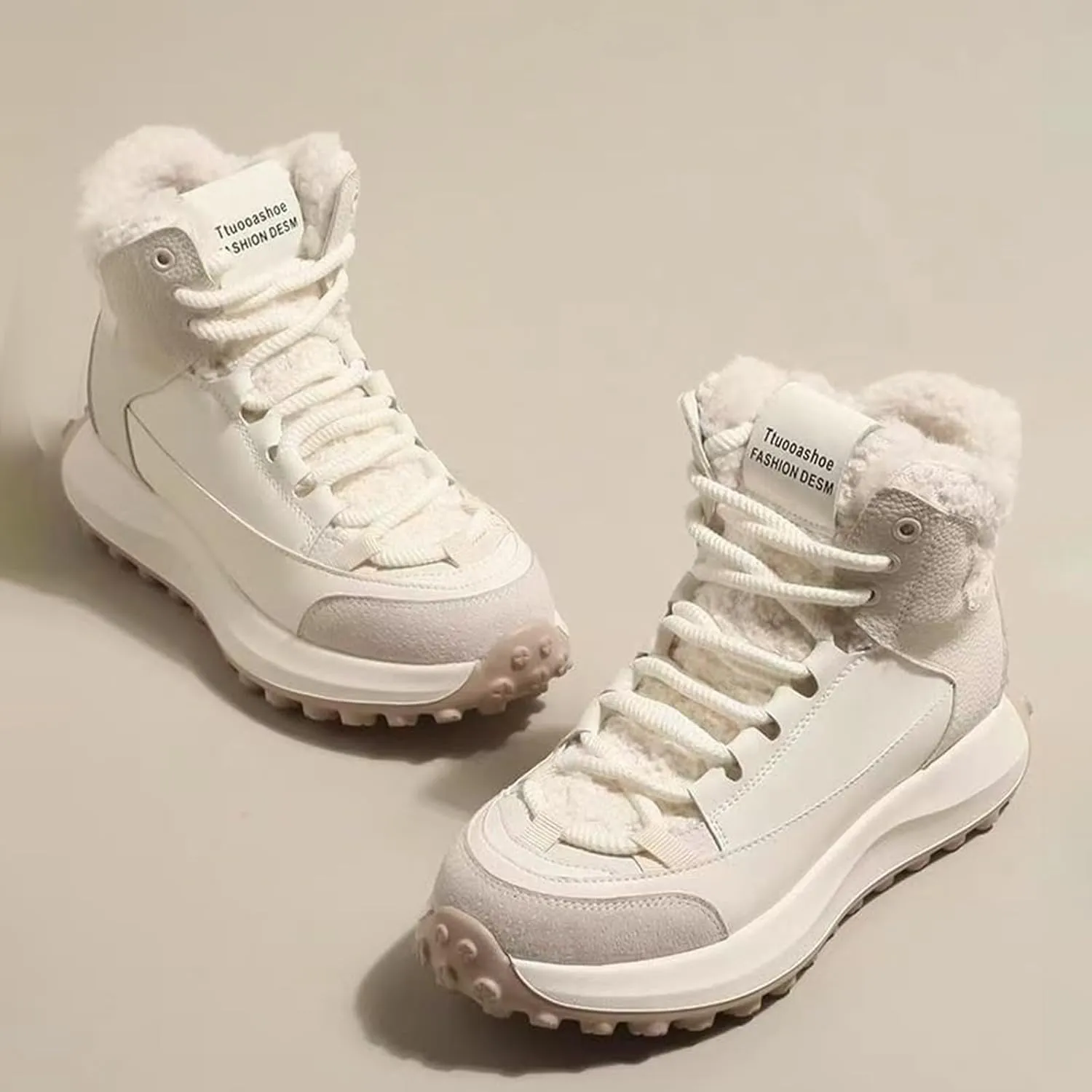 Non Slip Fuzzy Snow Booties For Kids Boys Girls Toddler Warm Thick Shoes Spring Fashion Ankle Chunky Sole Fashion Boots