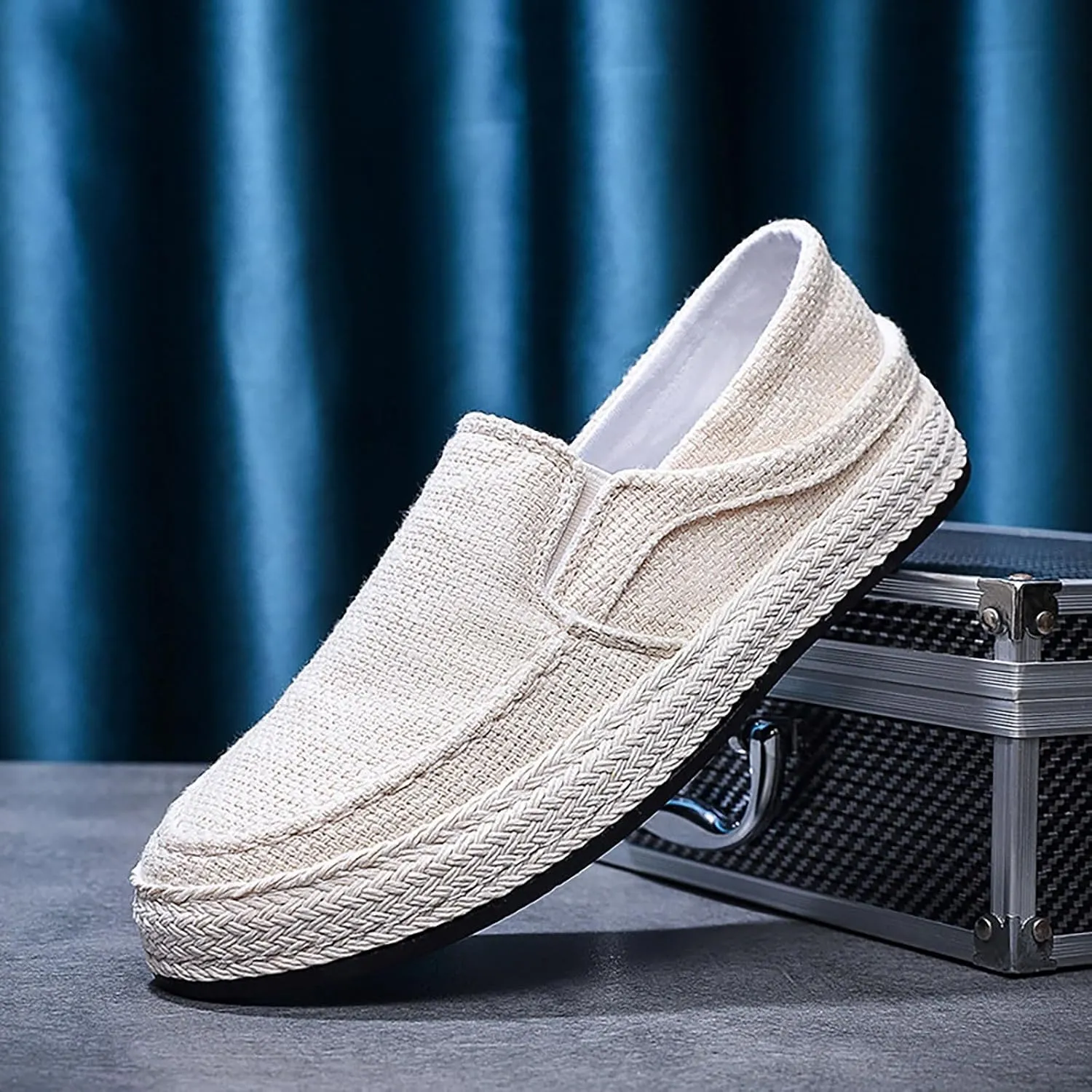 Non Slip Work Sport Shoes for Men Casual Sneaker Mesh Breathable Walking Shoe Hook and Loop Orthopedic Sneakers