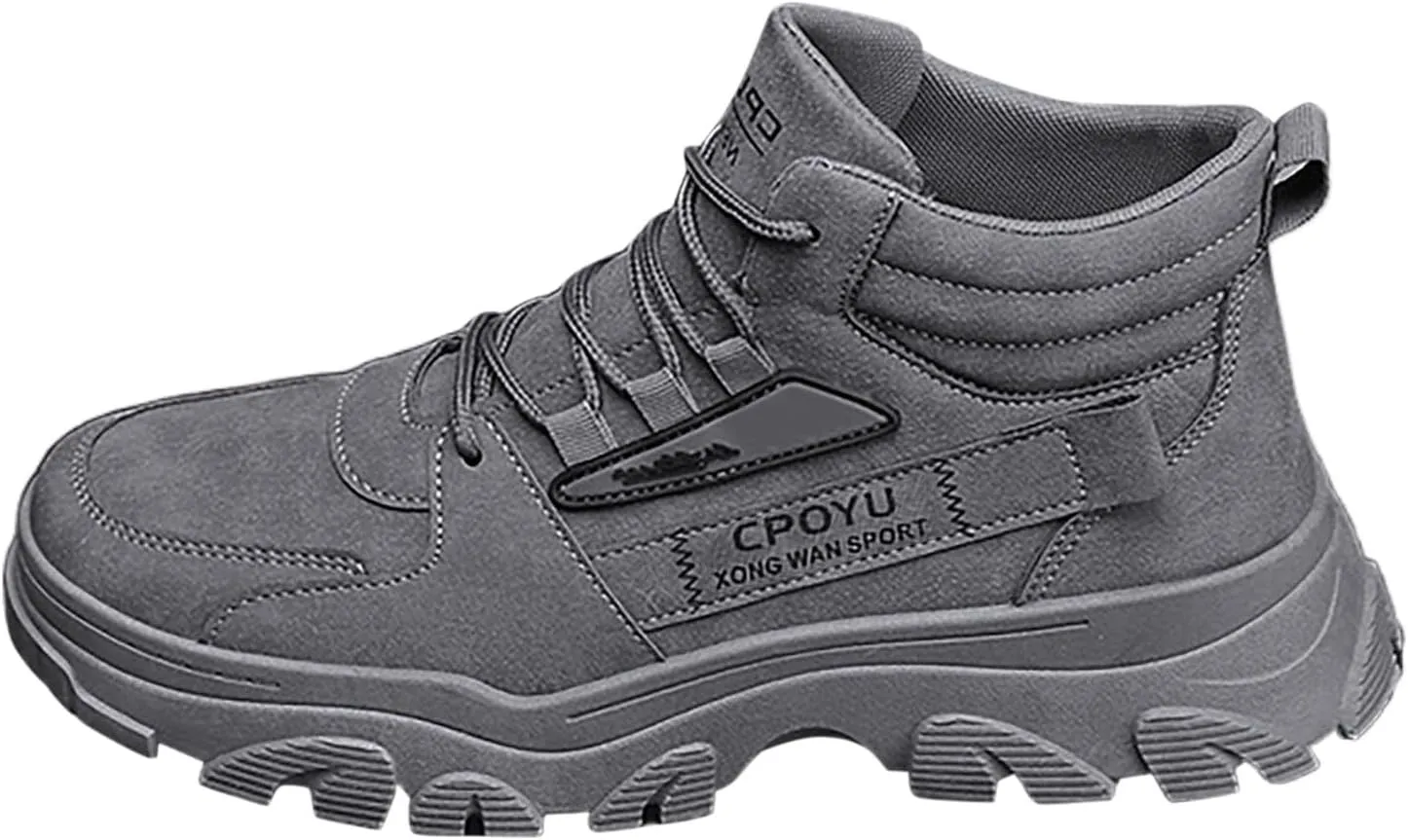 Non Slip Work Sport Shoes for Men Outdoor Athletic Slip-On Hiking Shoe Comfortable & Light-Weight Stretch Shoes