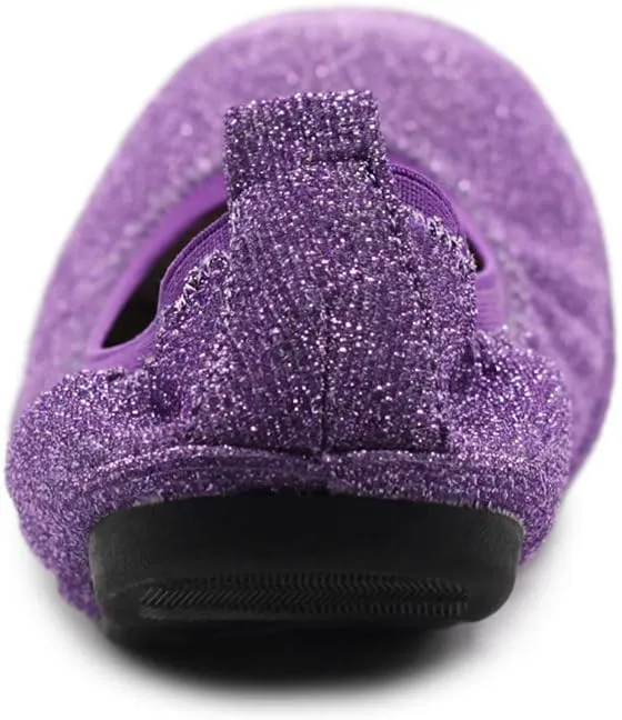 Ollio Women's Shoes Glitter Slip On Comfort Basic Ballet Flats F118