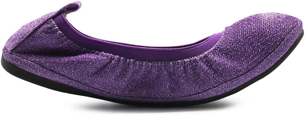 Ollio Women's Shoes Glitter Slip On Comfort Basic Ballet Flats F118