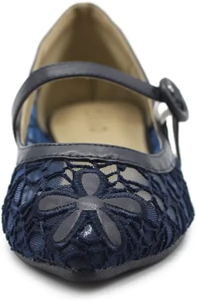 Ollio Women's Shoes Mary Jane Lace Breathable Comfort Ballet Flats NEW1827
