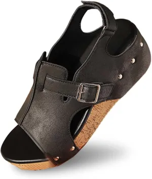 Orthopedic Wedge Sandals for Women Comfortable Open Toe Slip On Slides Casual Platform Summer Slippers Cork Heeled Sandal Beach Vacation Shoes Boho Ankle Strap Shoe