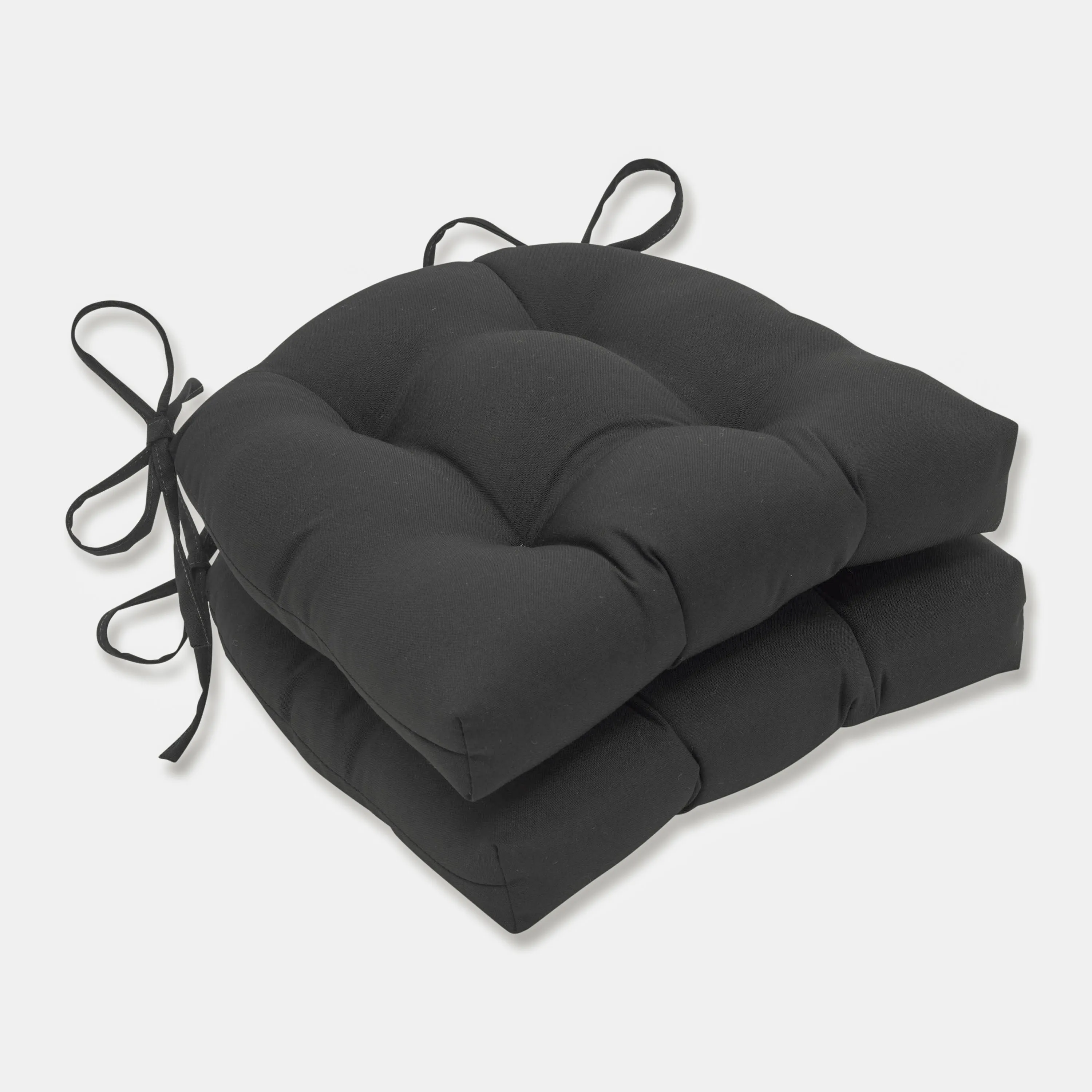 Outdoor/Indoor Fresco Black Reversible Chair Pad (Set of 2)