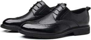 Oxford Shoes for Men, Genuine Calfskin Leather Brogue Dress Shoes Classic Business Formal Shoes Mens Color Block Round-Toe Buckle Business Dress Leather Shoes Man Casual Wedding Party Shoes
