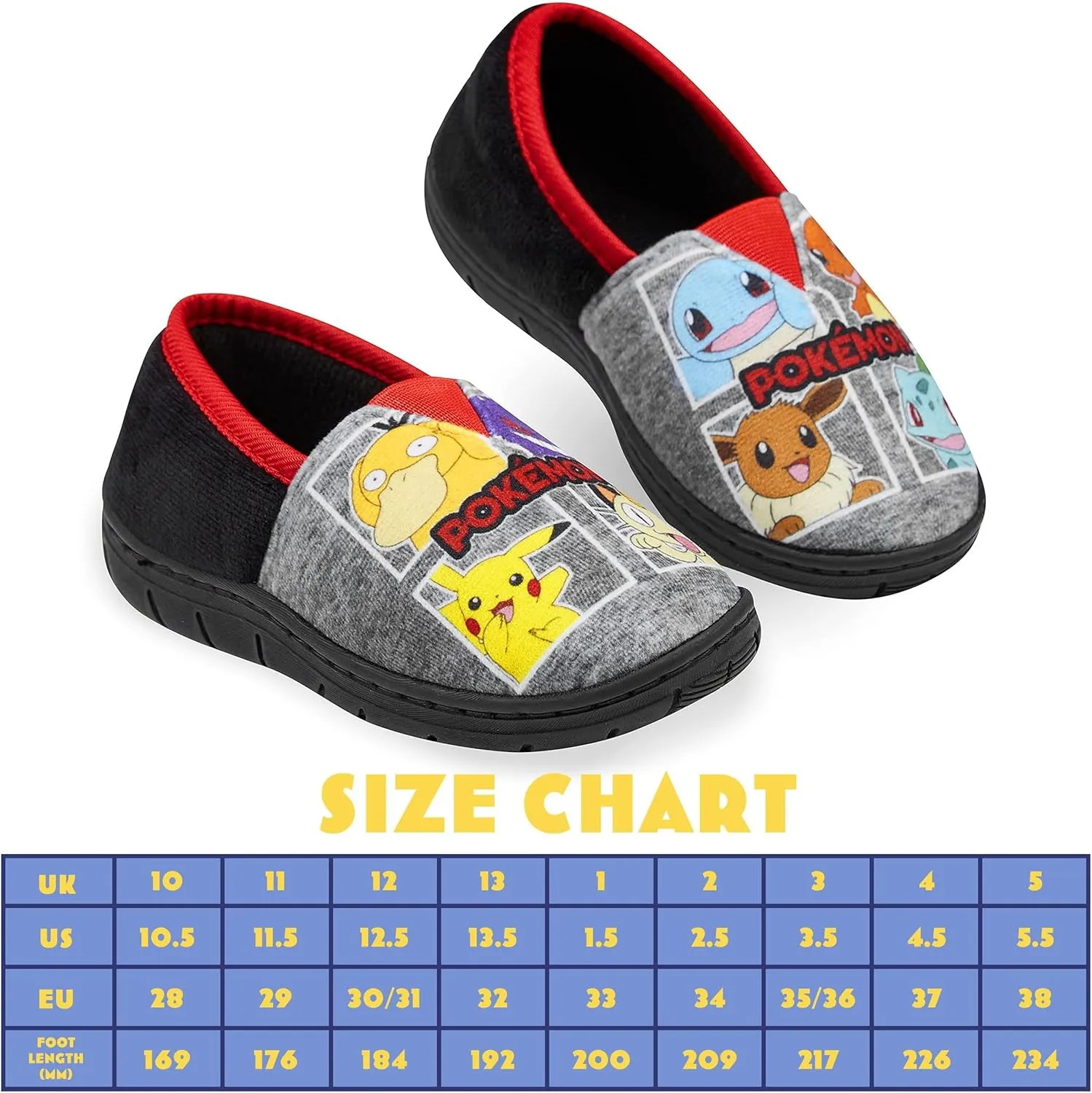 Pokemon Boys Slippers, Pikachu Bulbasaur Soft Kids Shoes, Gifts for Boys