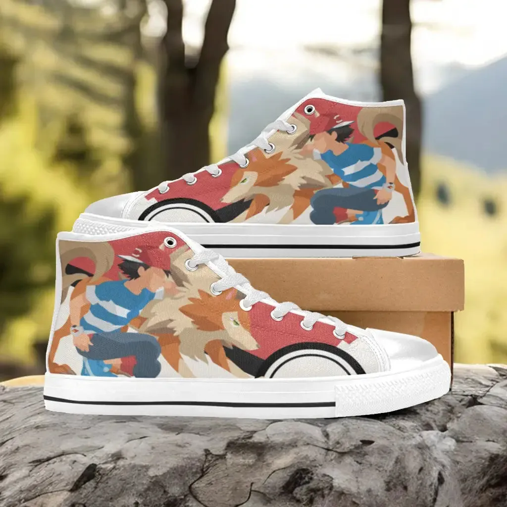 Pokemon Dusk Lycanroc Shoes High Top Sneakers for Kids and Adults