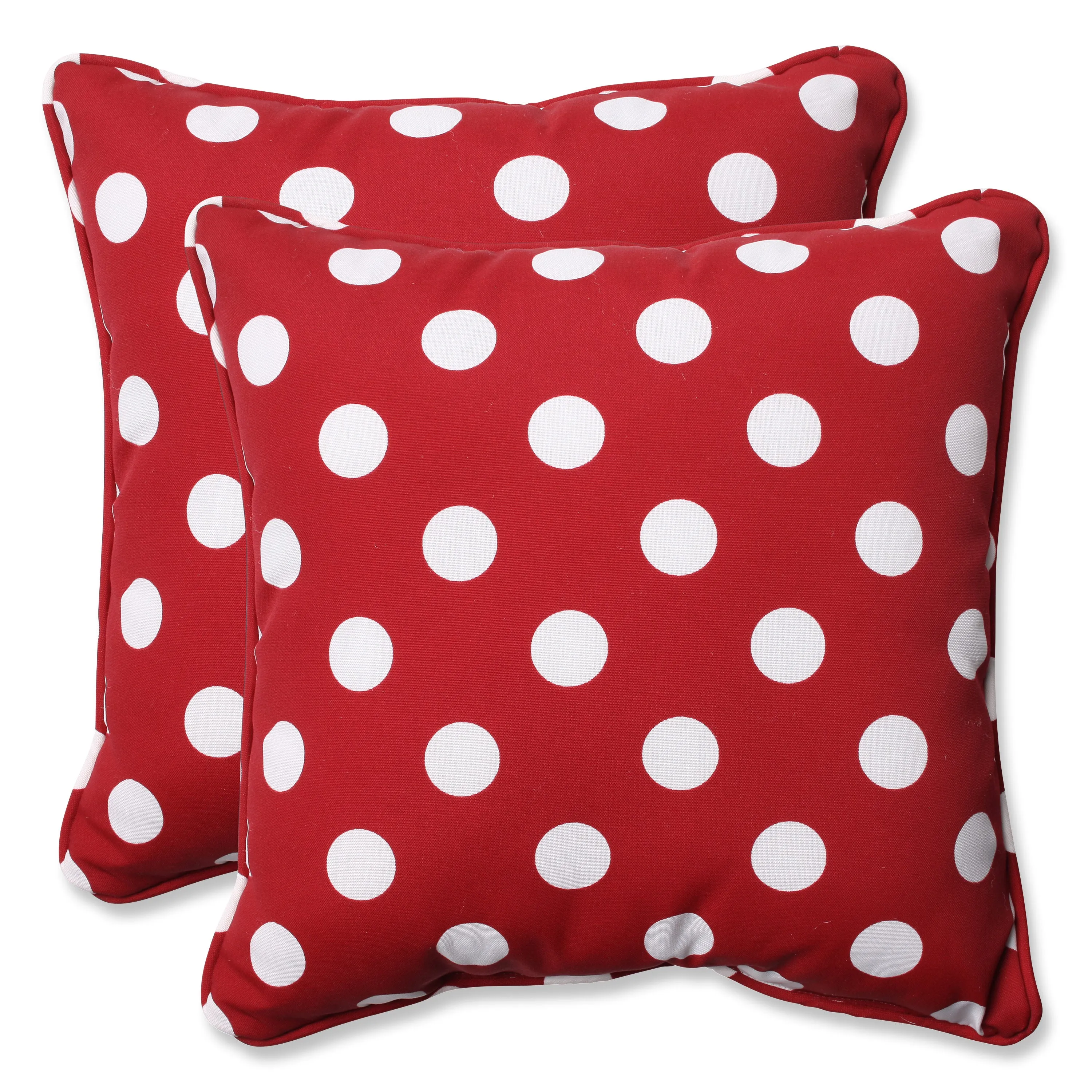 Polka Dot Red 18.5-Inch Throw Pillow (Set Of 2)