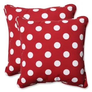Polka Dot Red 18.5-Inch Throw Pillow (Set Of 2)