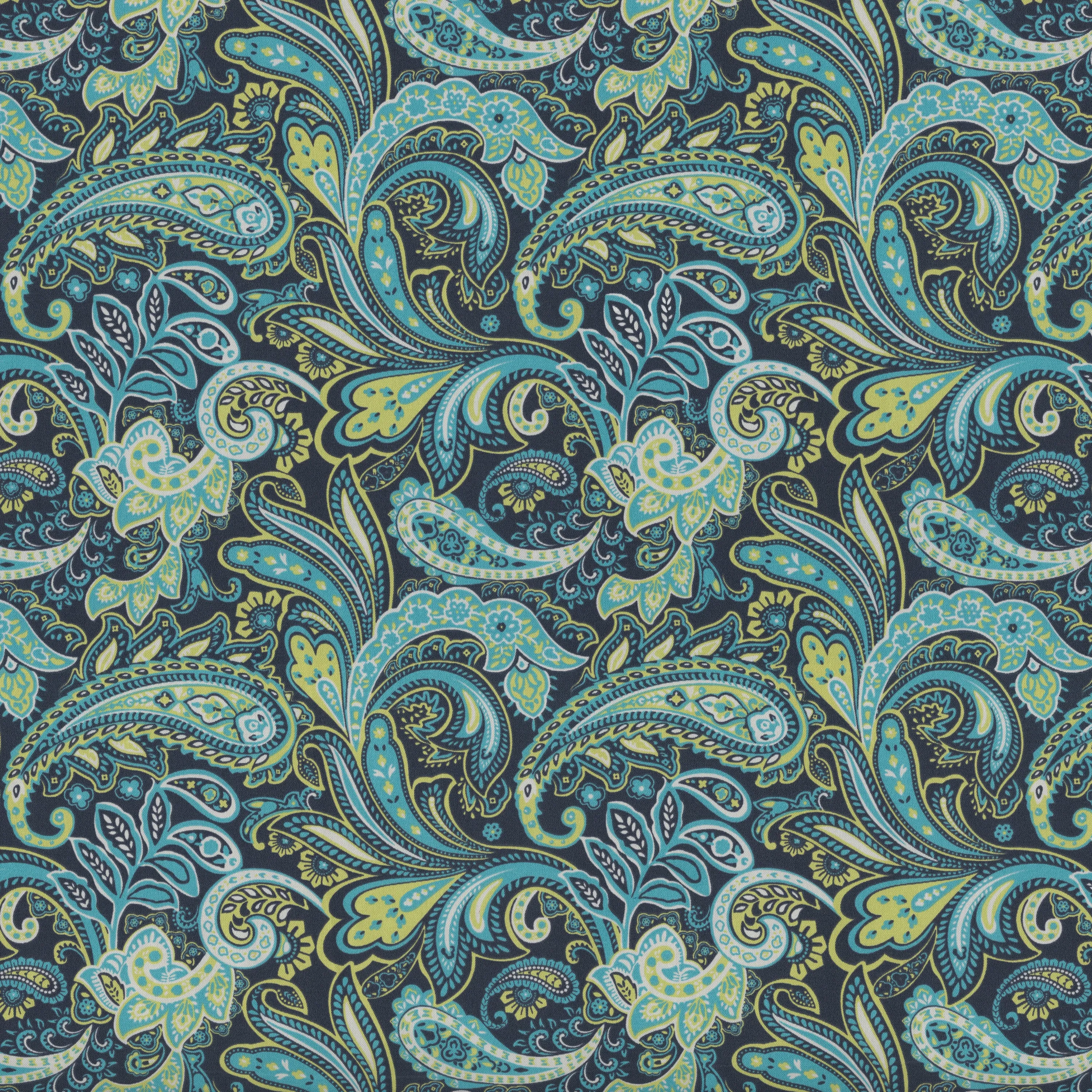 Pretty Paisley Navy Wicker Loveseat Cushion