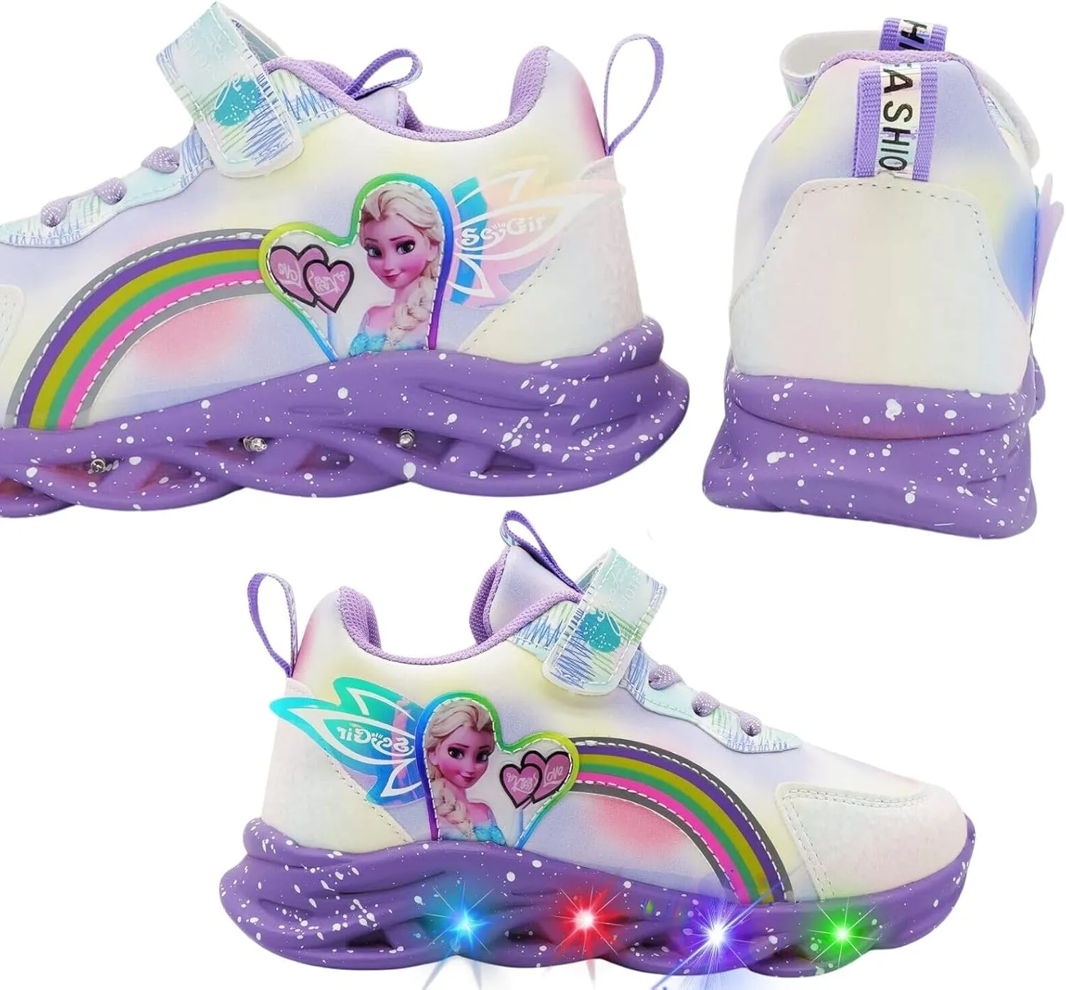 Princess Sneakers for Girls Light Up Shoes Zapatos para Niñas Baby Toddler Shoes Birthday Tenis para Niñas Xmas