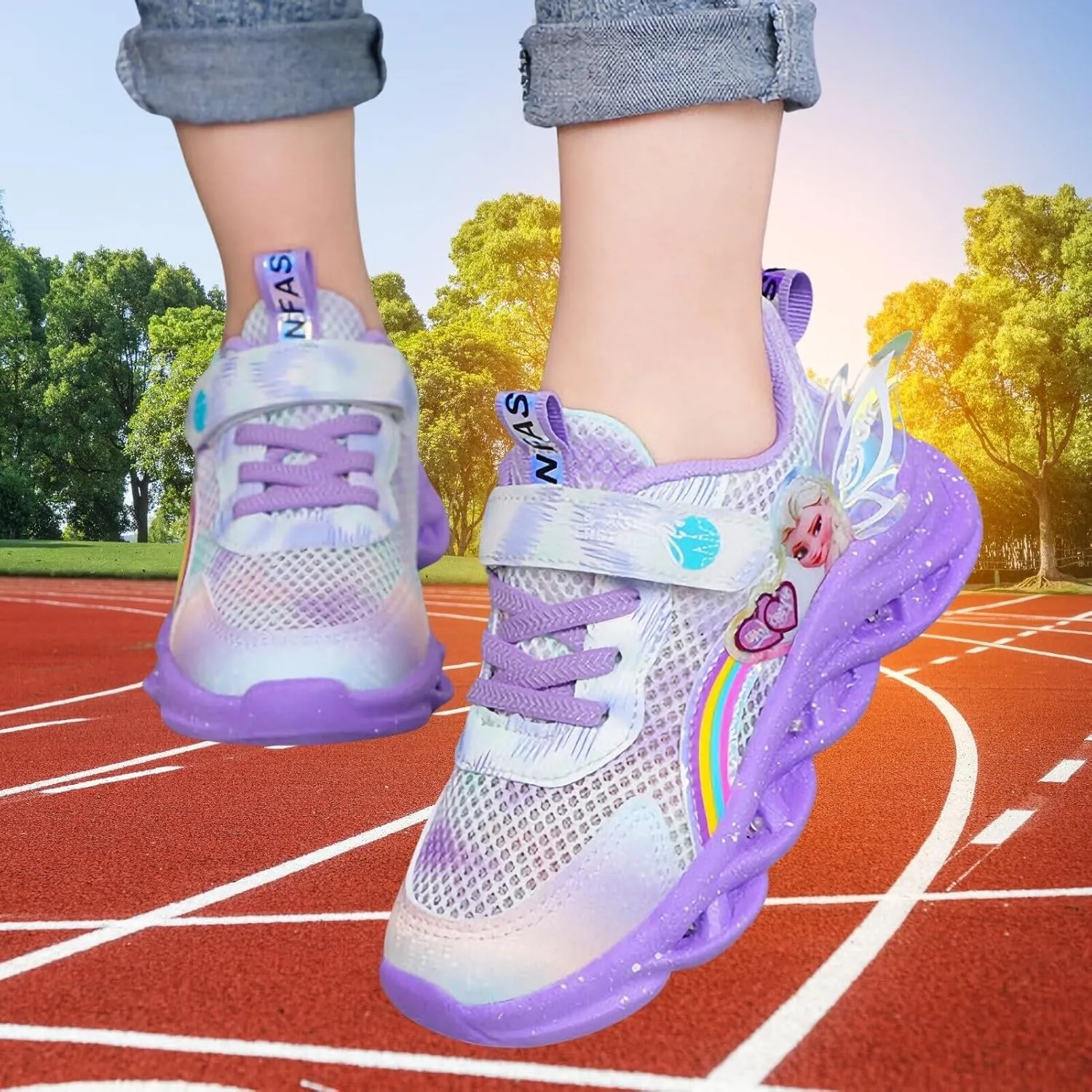 Princess Sneakers for Girls Light Up Shoes Zapatos para Niñas Baby Toddler Shoes Birthday Tenis para Niñas Xmas