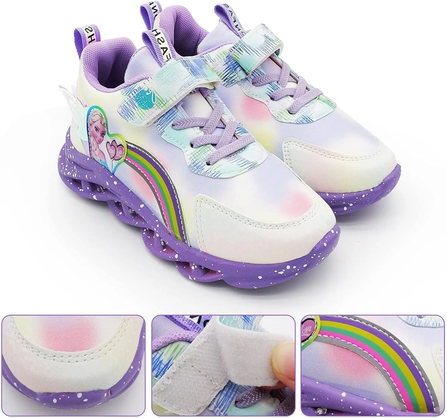Princess Sneakers for Girls Light Up Shoes Zapatos para Niñas Baby Toddler Shoes Birthday Tenis para Niñas Xmas