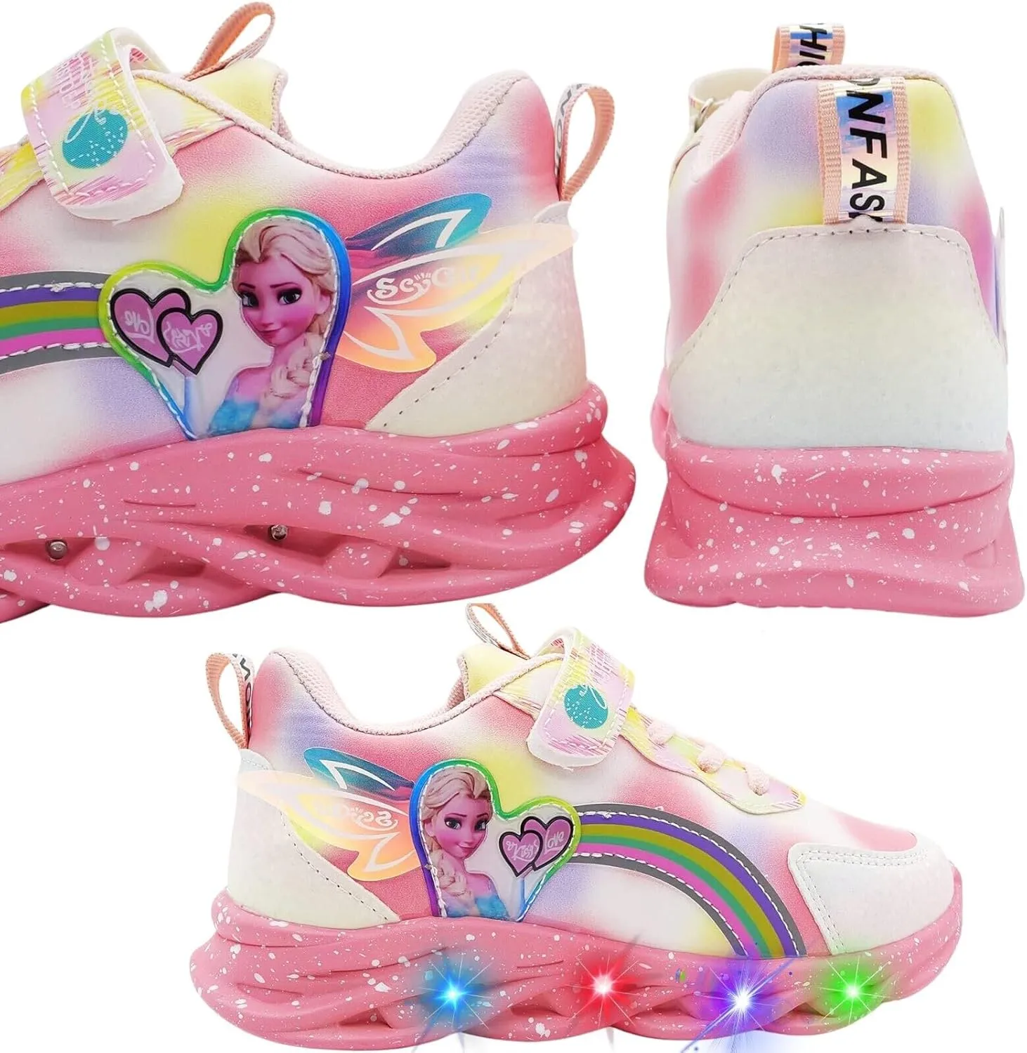 Princess Sneakers for Girls Light Up Shoes Zapatos para Niñas Baby Toddler Shoes Birthday Tenis para Niñas Xmas
