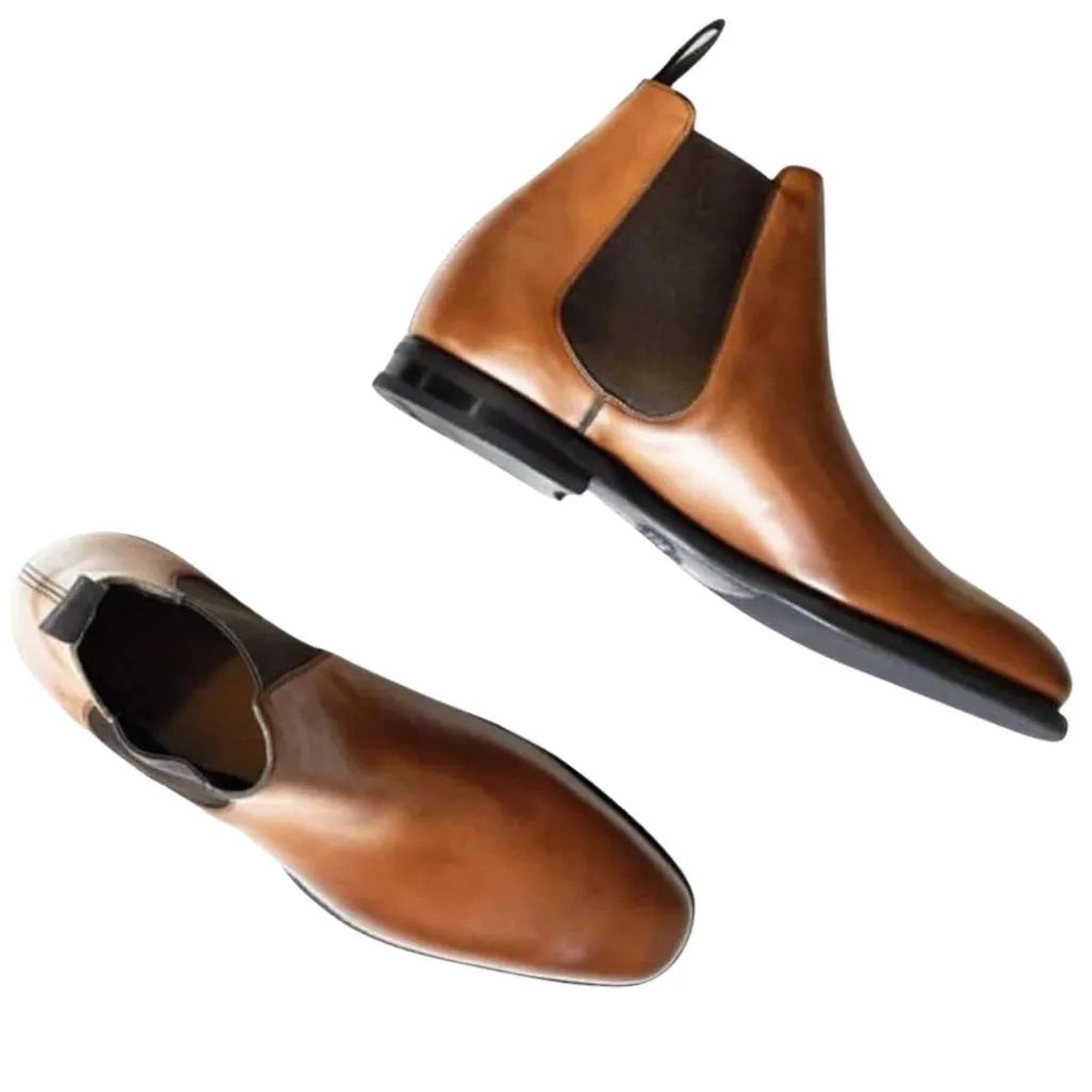 Regular Fit Leather Boots Shoes For Men
