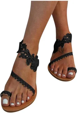 Sandals for Women Retro Bohemian Thong Sandals Roman Beach Gladiator Sandal Open Toe Summer Casual Flat Slipper