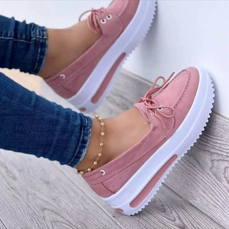 Shoes Women's Summer Platform Sport Casual Shoes Lace-up Flats Plus Size 43 Comfort Non Slip Women Loafers Vulcanize Shoes