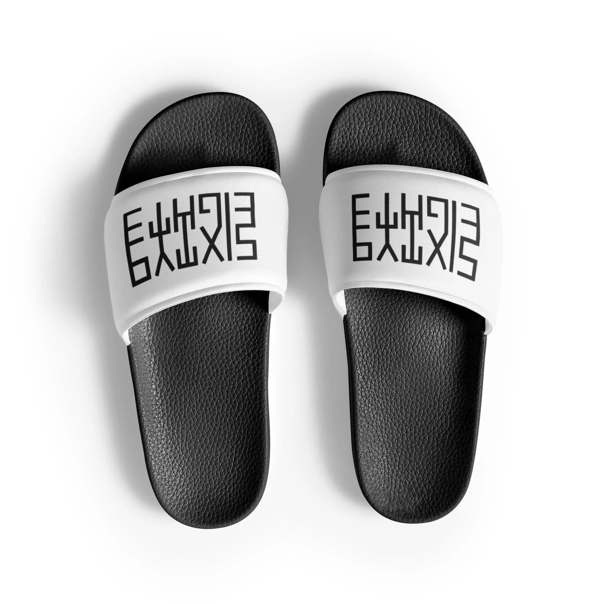 Sixty Eight 93 Logo Black & White Women's Slides