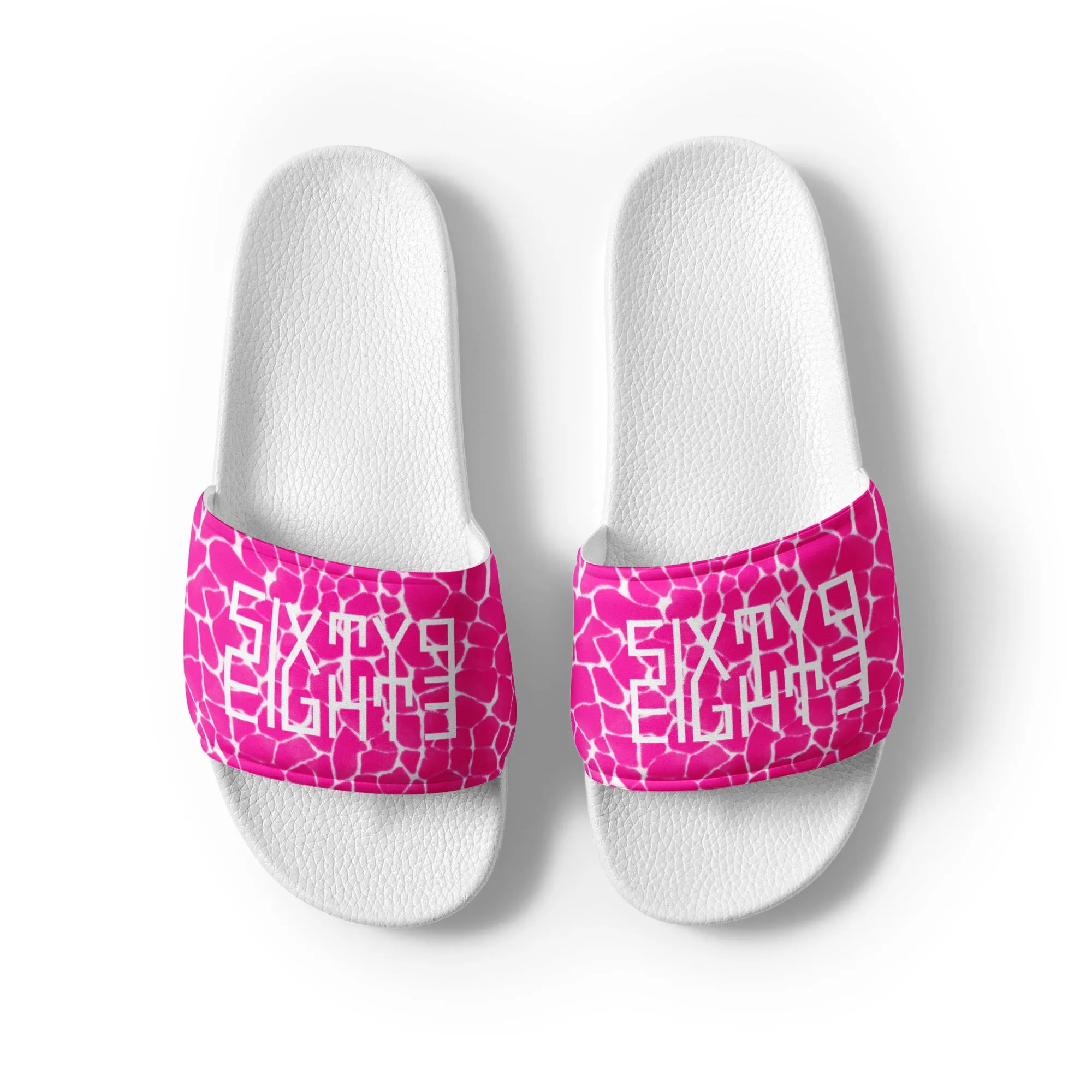 Sixty Eight 93 Logo White Boa Fuchsia Crème Women's Slides