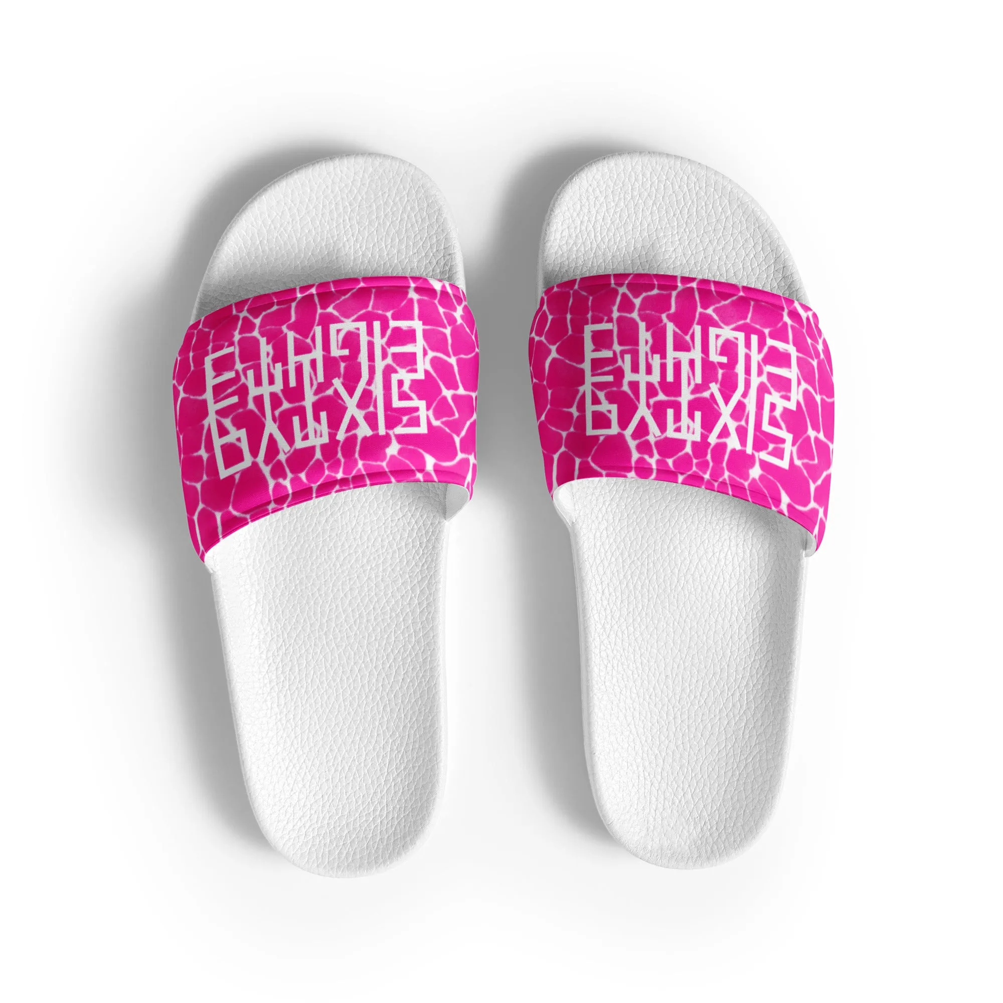Sixty Eight 93 Logo White Boa Fuchsia Crème Women's Slides