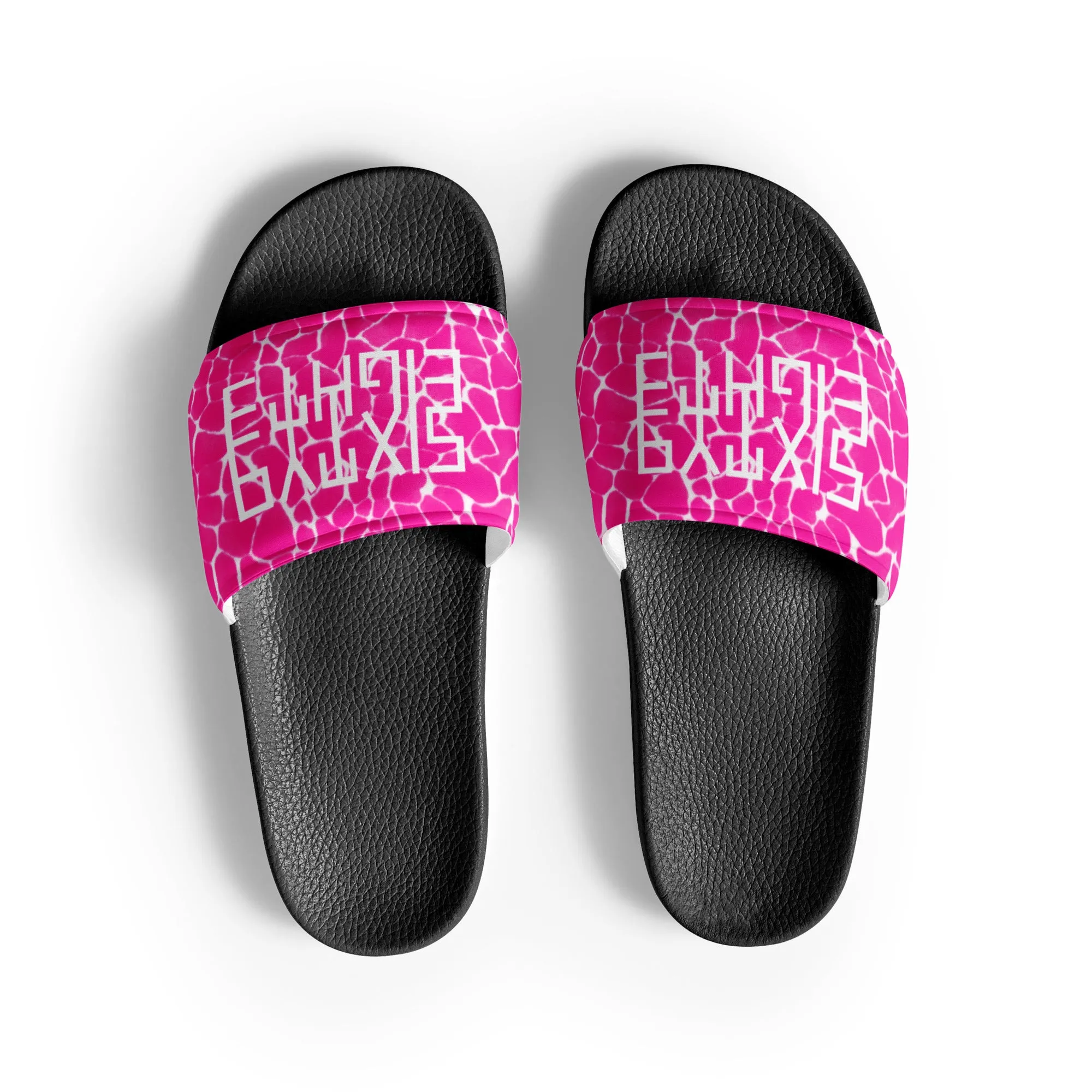 Sixty Eight 93 Logo White Boa Fuchsia Crème Women's Slides