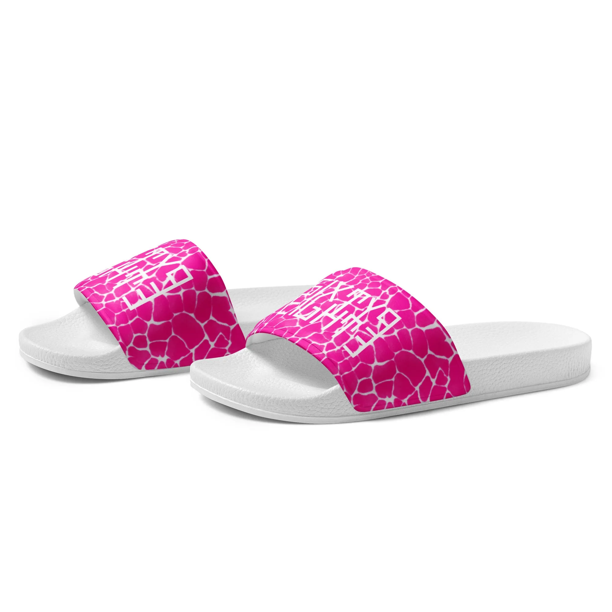 Sixty Eight 93 Logo White Boa Fuchsia Crème Women's Slides