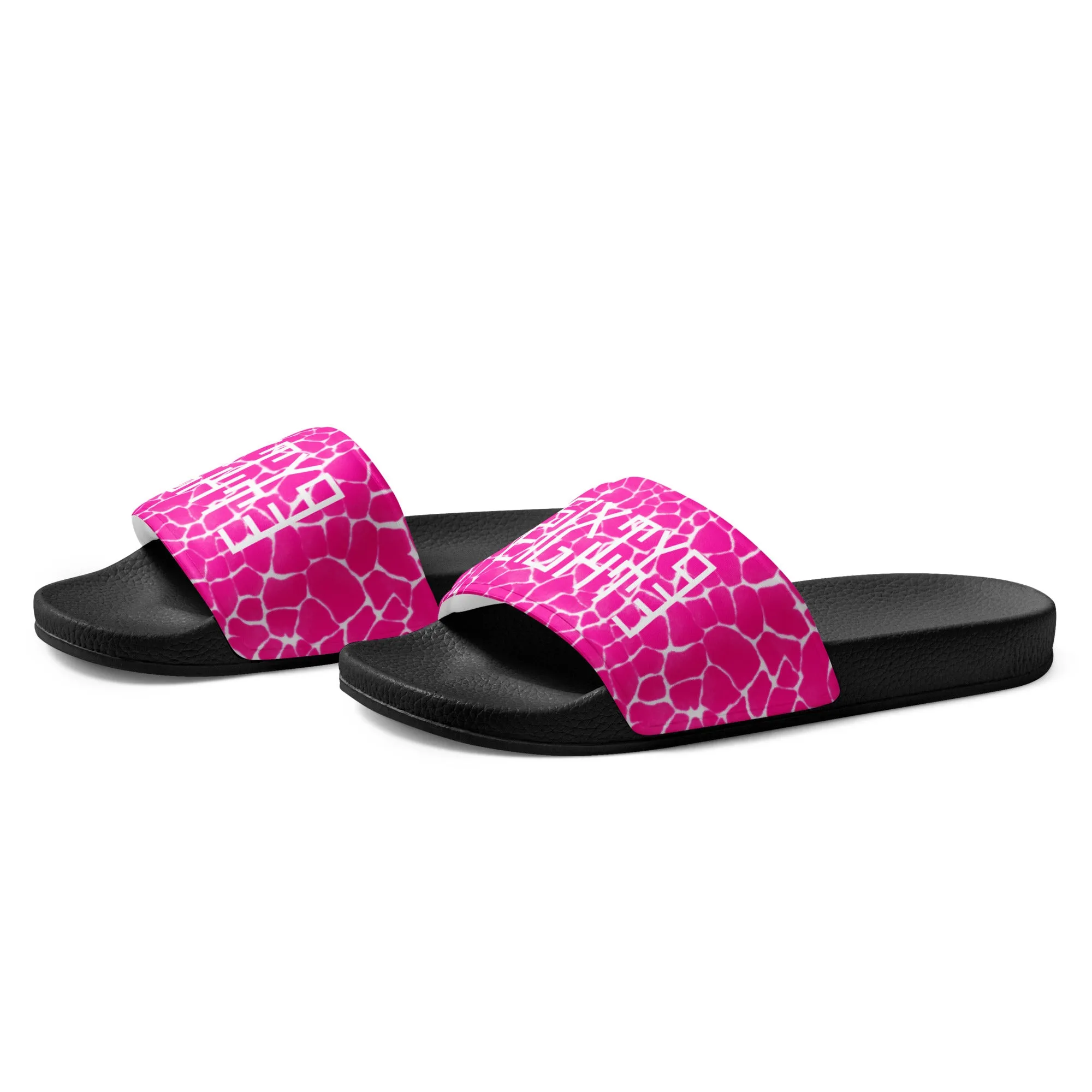 Sixty Eight 93 Logo White Boa Fuchsia Crème Women's Slides