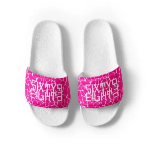 Sixty Eight 93 Logo White Boa Fuchsia Crème Women's Slides