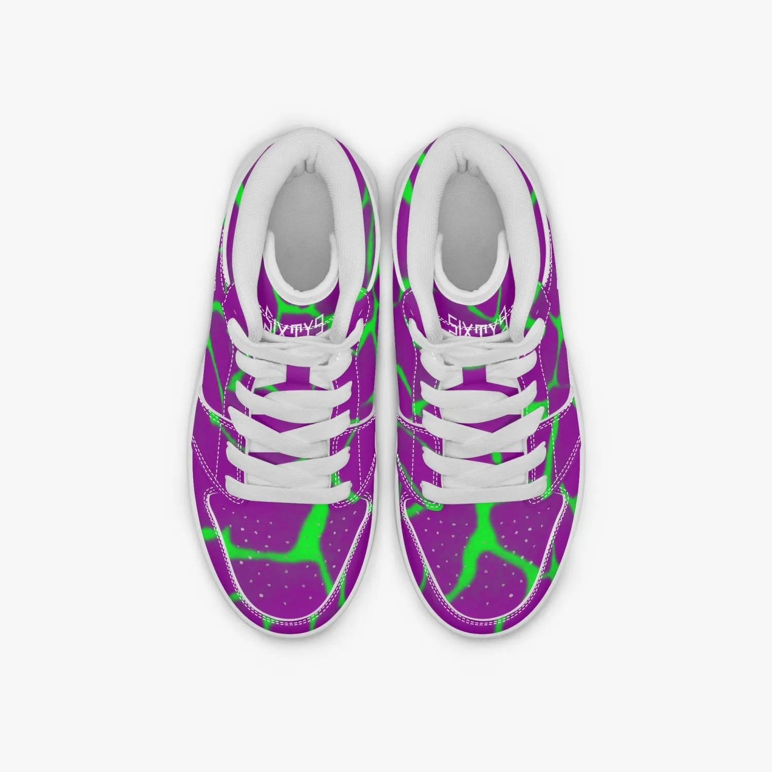 Sixty Eight 93 Logo White Boa Purple Lime Kid High-Top Shoes