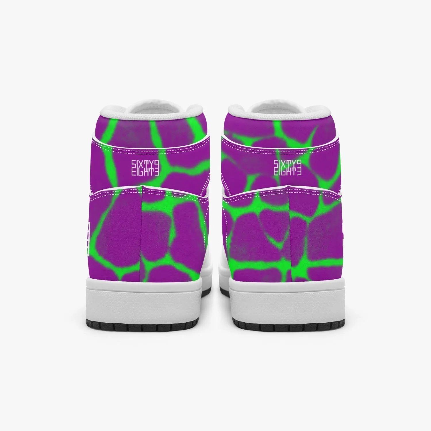 Sixty Eight 93 Logo White Boa Purple Lime Kid High-Top Shoes