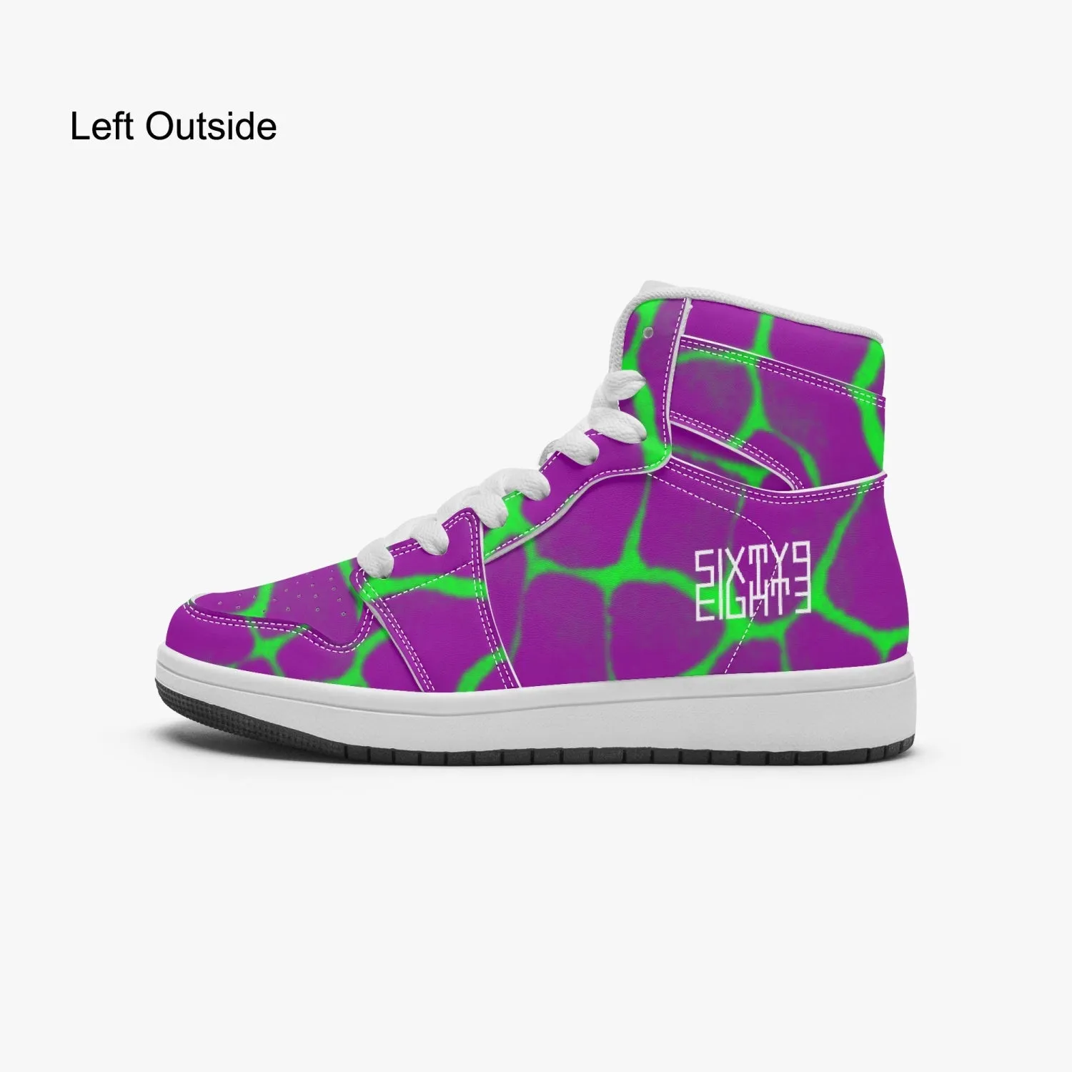 Sixty Eight 93 Logo White Boa Purple Lime Kid High-Top Shoes