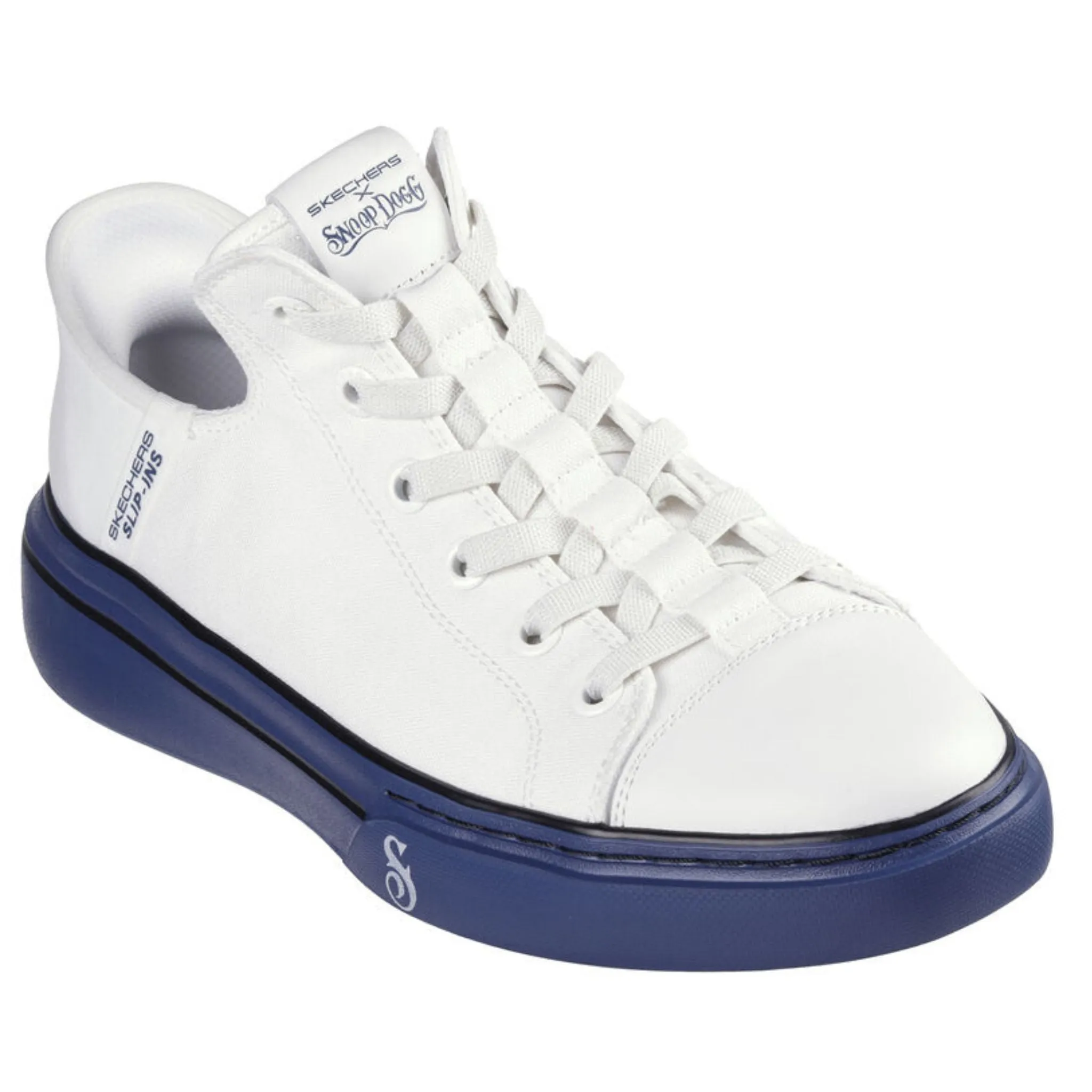 Skechers Men's 251032 Snoop One-OG Tela White Navy Slip-ins Casual Shoes