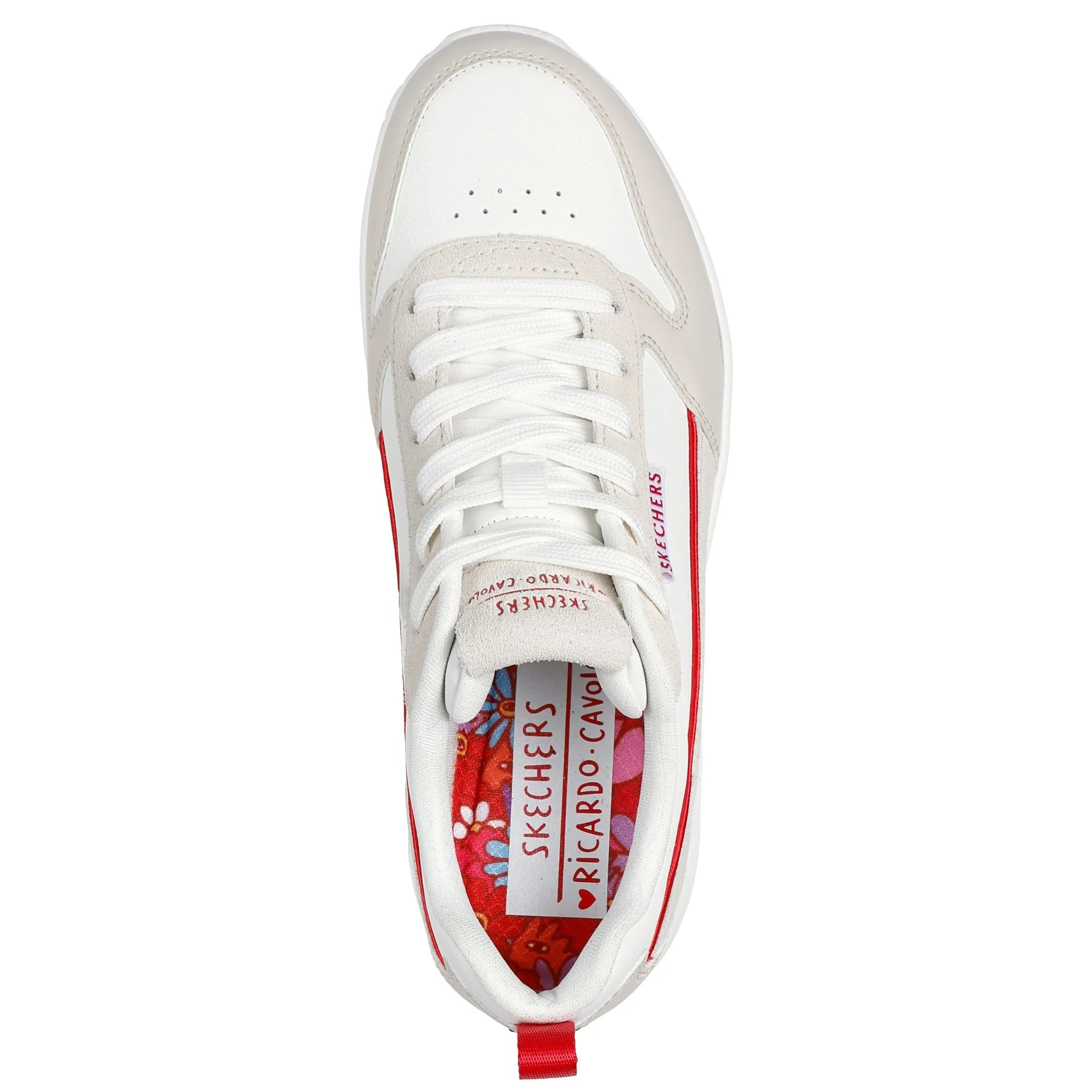 Skechers Women's 177949 UNO Ricardo Cavolo Flaming Love White Natural Casual Shoes