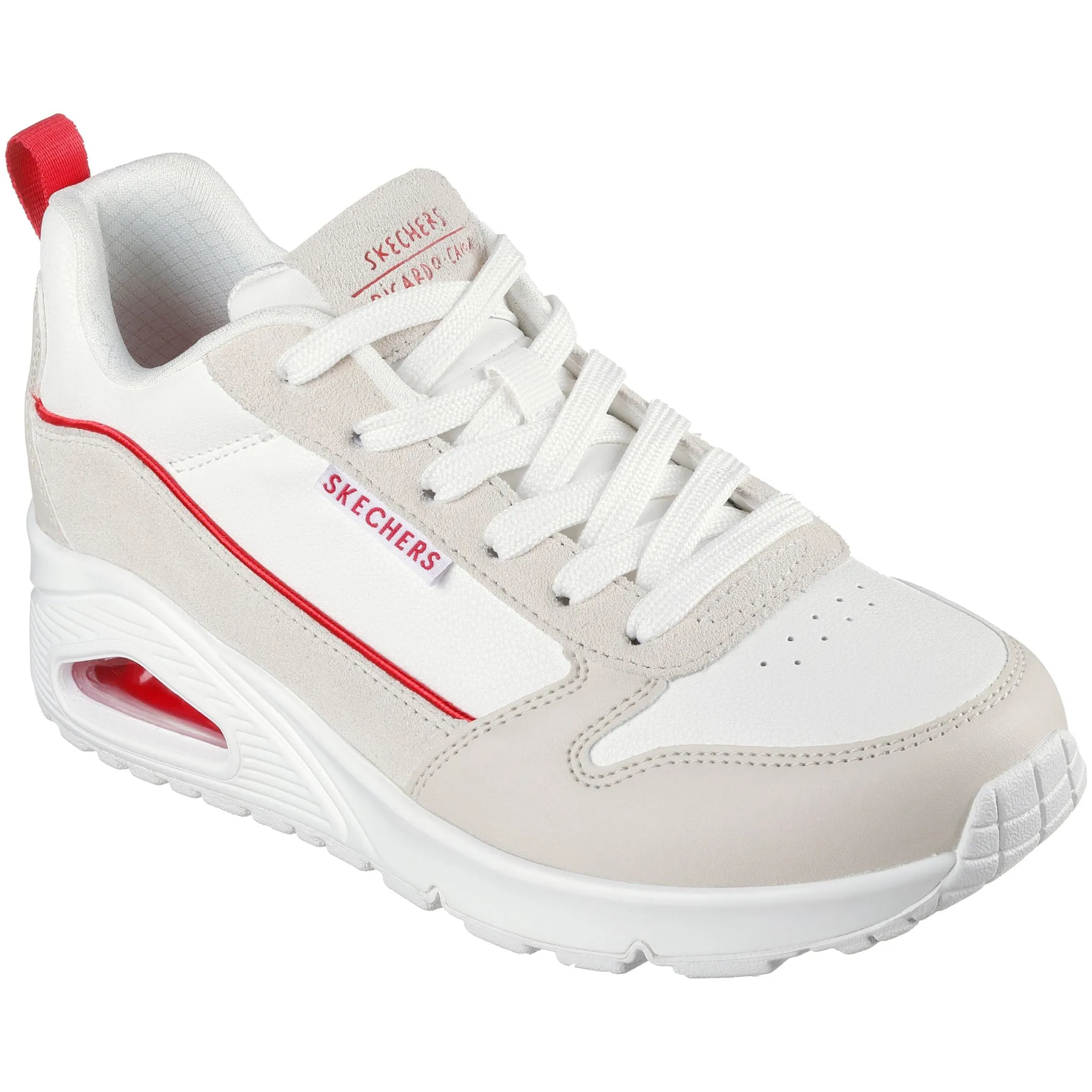 Skechers Women's 177949 UNO Ricardo Cavolo Flaming Love White Natural Casual Shoes