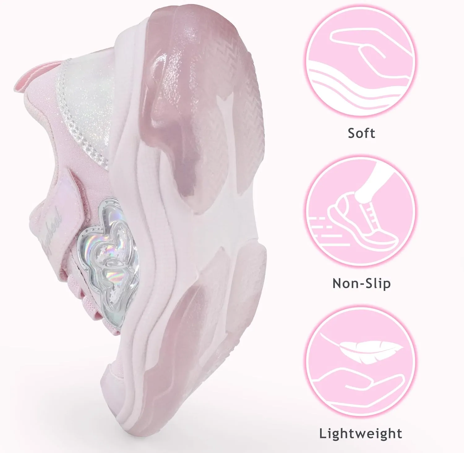 SKYWHEEL Kids Shoes for Girls Light Up Shoes with Switch Tennis Running Athletic Sneaker Little Girls Footwear