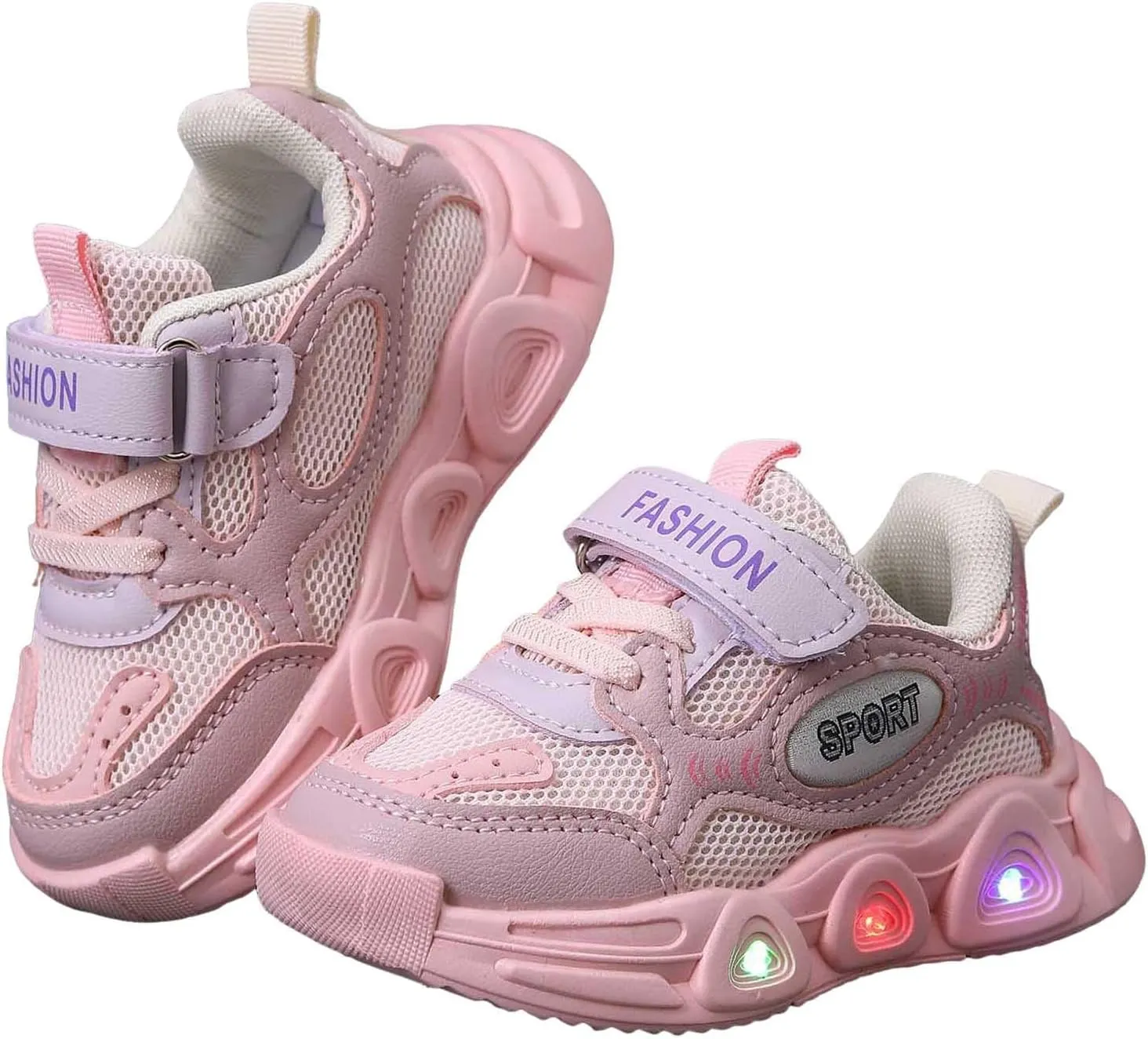 Sneakers for Girls Casual Baby Soft Walking Shoes Kids Baby Girls LED Light Up Luminous Running Sport Shoes Mesh Sneakers