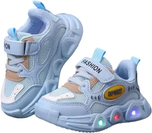 Sneakers for Girls Casual Baby Soft Walking Shoes Kids Baby Girls LED Light Up Luminous Running Sport Shoes Mesh Sneakers
