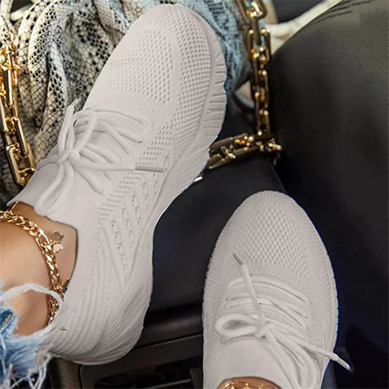 Sneakers For Women Trendy 2025 Walking Shoes Comfort Light Weight Casual Athletic Gym Tennis Running Slip On Sneakers