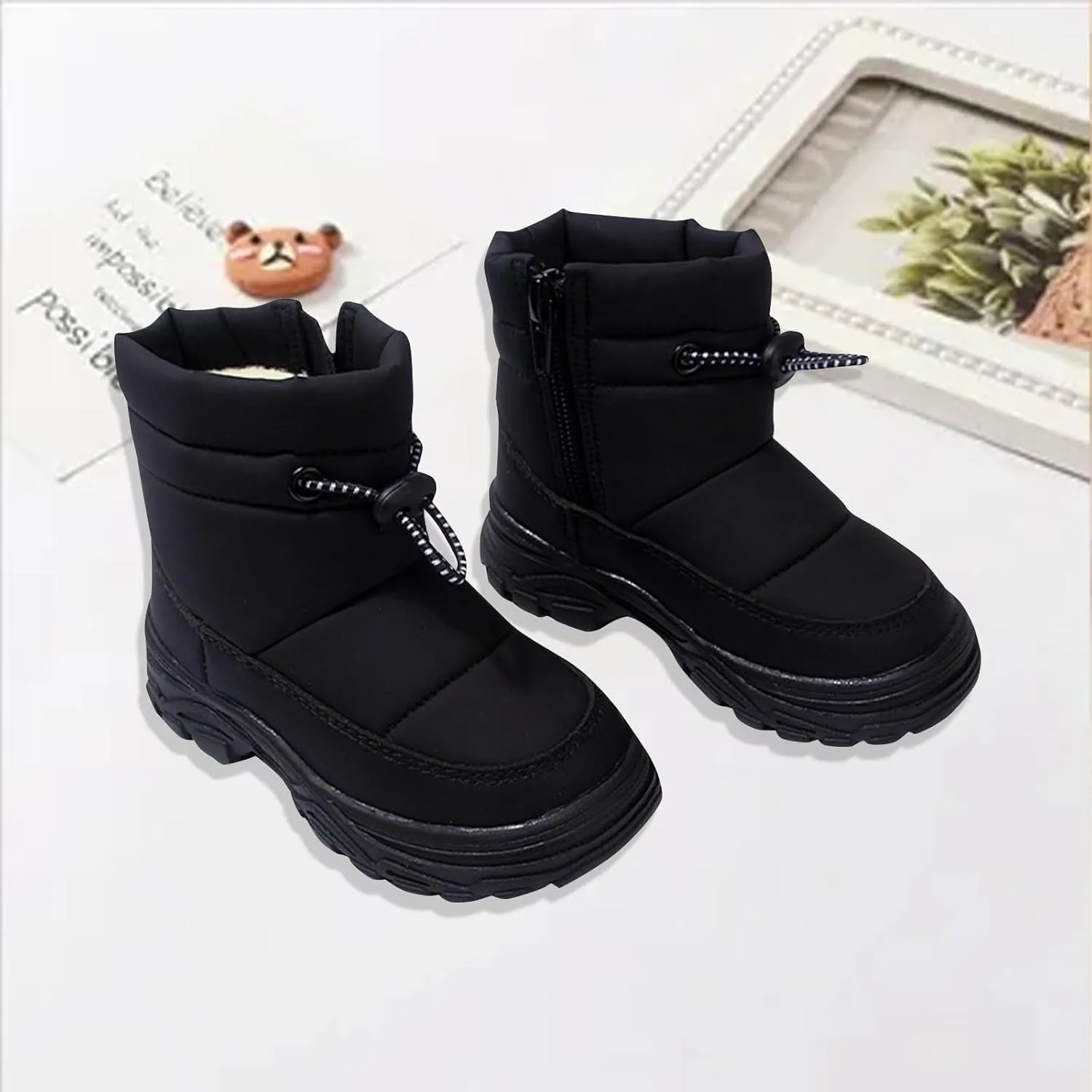 Snow Boots Boys Little Kid Toddler Winter Snow Boots Waterproof Insulated Faux Fr Boys Girls Hiking Boots For Toddler