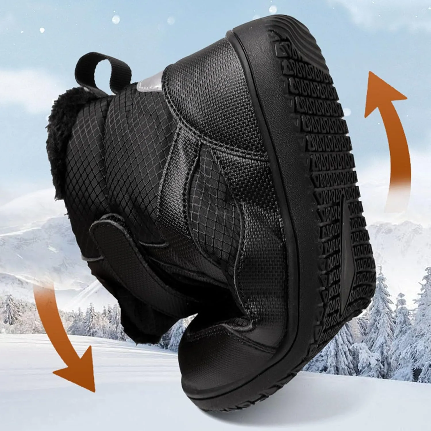 Soft Sole Fuzzy Snow Booties For Childrens Winter Ski Shoes Boys Girls Kids Flat Non Slip Boots Ankle Fashion Warm