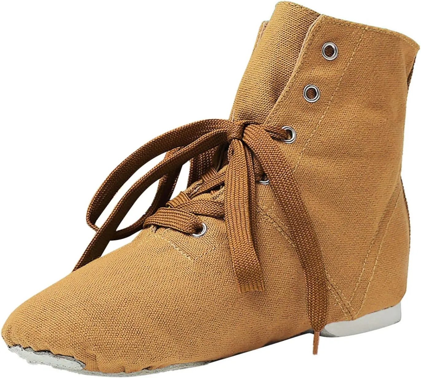 Split Sole Jazz Boots High Top Lace up Leather Canvas Dancing Shoes for Girls Boys (Toddler/Little Kid/Big Kid)