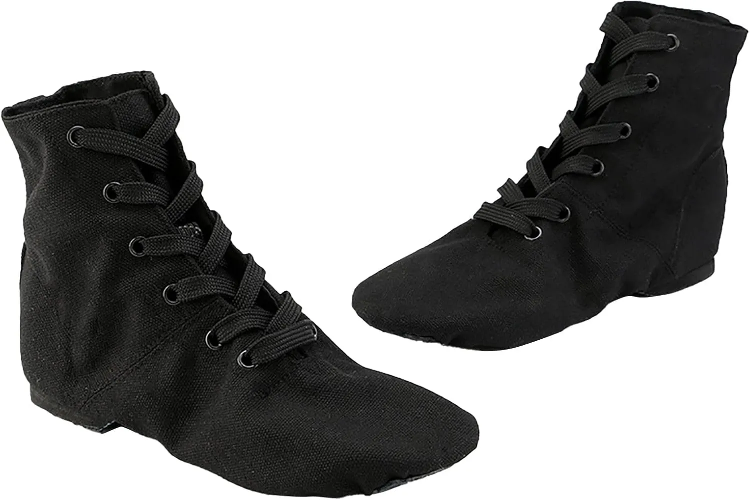 Split Sole Jazz Boots High Top Lace up Leather Canvas Dancing Shoes for Girls Boys (Toddler/Little Kid/Big Kid)