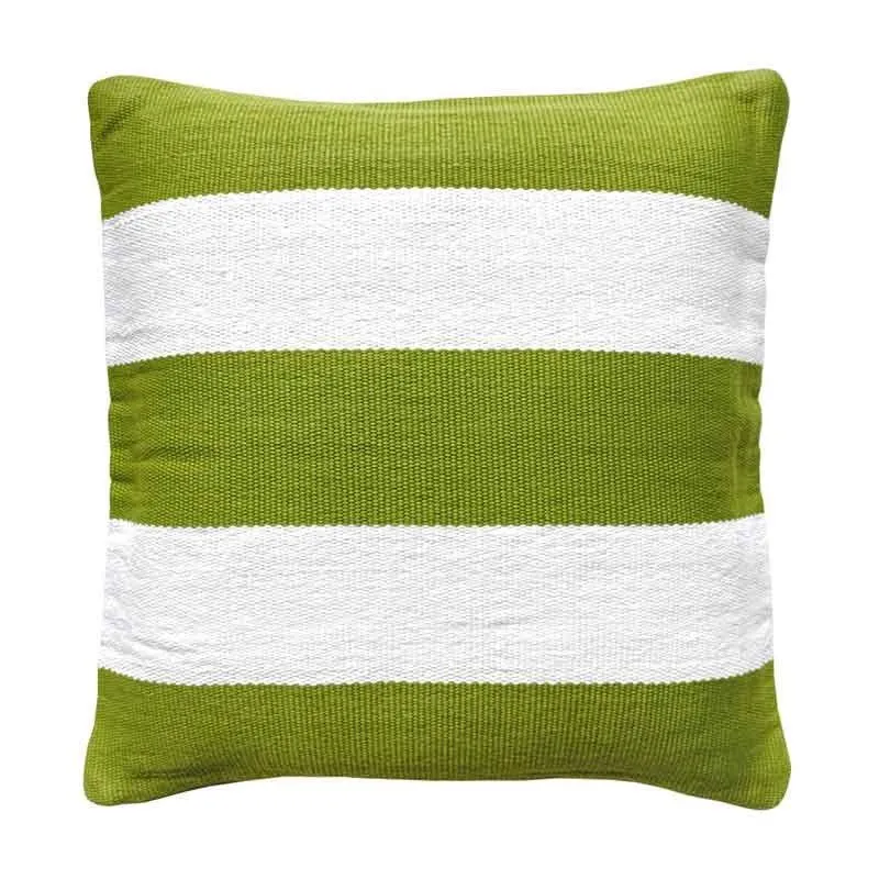 Sprout Deck Stripe Outdoor Cushion Cover 50cm in green, white