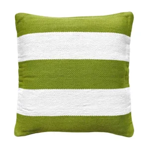Sprout Deck Stripe Outdoor Cushion Cover 50cm in green, white