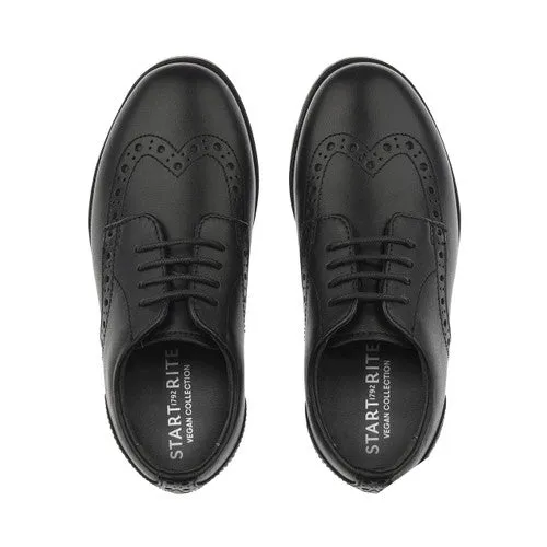 Start-Rite Brogue Pri Vegan 2745_4 Unisex Black Vegan Leather Lace Up School Shoes