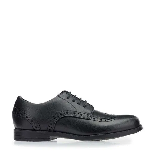 Start-Rite Brogue Pri Vegan 2745_4 Unisex Black Vegan Leather Lace Up School Shoes