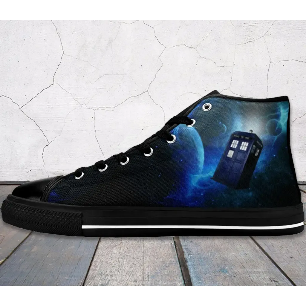 Tardis Doctor Who Shoes High Top Sneakers for Kids and Adults