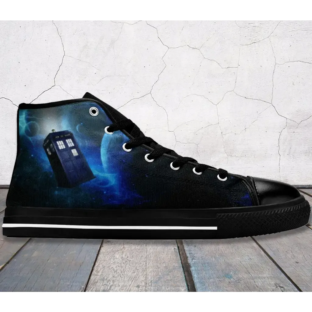 Tardis Doctor Who Shoes High Top Sneakers for Kids and Adults